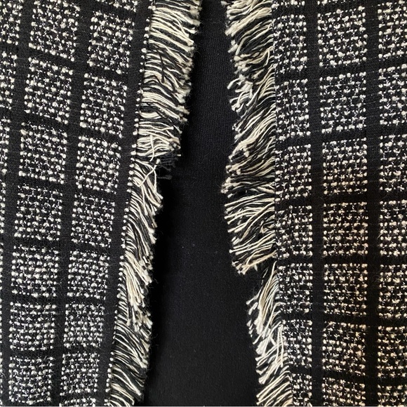 Zara Basic Black and Beige Tweed Long Open Cardigan / Duster - Picture 5 of 12